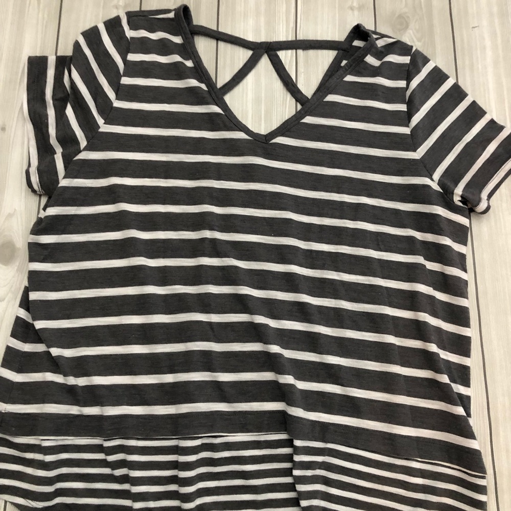 Grey Stripe Top